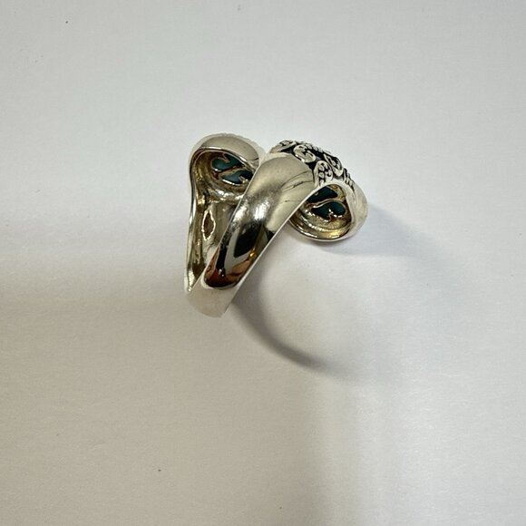 JTV Larimar Ring Blue Sterling Silver Bypass Adjustable 8-10 Pectolite 925 BBJ - Picture 6 of 13